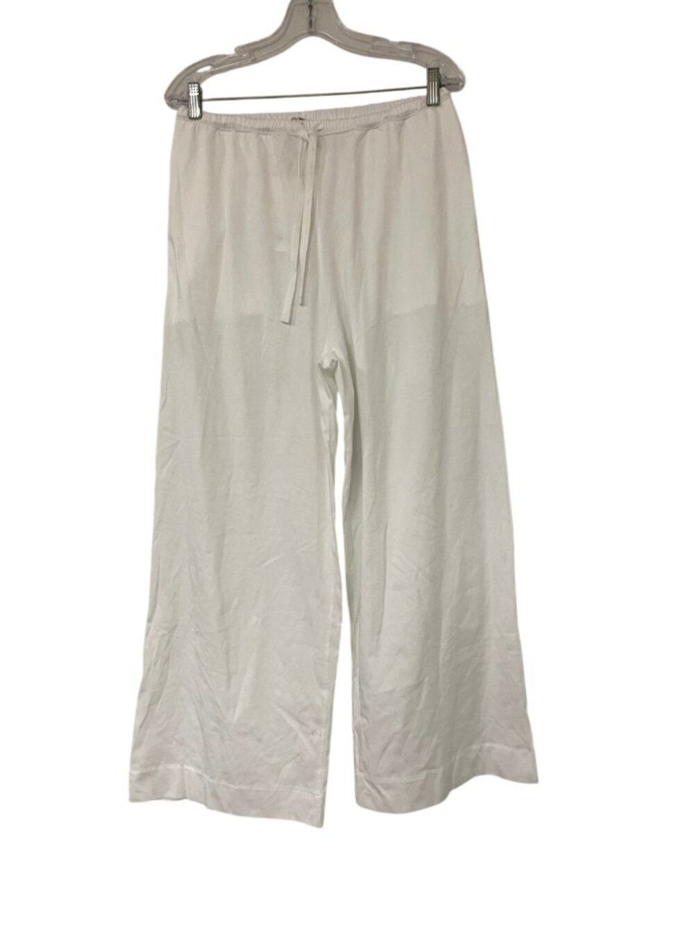 Zara Home Womens Lounge Pants Pjs Small White Cotton Elastic Waist 9142/122 NWT